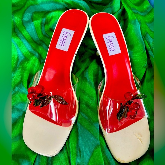 pierre fressco Shoes - Fresco by Pierre plastic cherry slides/mules pumps sz 12W